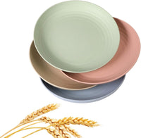 Cutlerie Unbreakable Wheat Straw Plates - Reusable Plates 4-Piece Set - Dishwasher & Microwave Safe - BPA Free & Eco-Friendly - 8 Inch