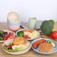 Cutlerie Unbreakable Wheat Straw Plates - Reusable Plates 4-Piece Set - Dishwasher & Microwave Safe - BPA Free & Eco-Friendly - 8 Inch