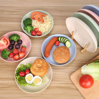 Cutlerie Unbreakable Wheat Straw Plates - Reusable Plates 4-Piece Set - Dishwasher & Microwave Safe - BPA Free & Eco-Friendly - 8 Inch