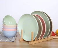 Cutlerie Unbreakable Wheat Straw Plates - Reusable Plates 4-Piece Set - Dishwasher & Microwave Safe - BPA Free & Eco-Friendly - 8 Inch