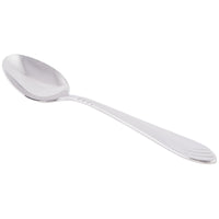 World Tableware 980 002 Neptune 7 1/8" 18/8 Stainless Steel Extra Heavy Weight Dessert Spoon - 12/Pack