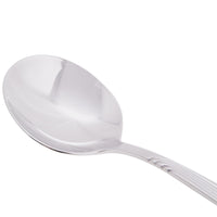 World Tableware 980 016 Neptune 5 7/8" 18/8 Stainless Steel Extra Heavy Weight Bouillon Spoon - 12/Pack