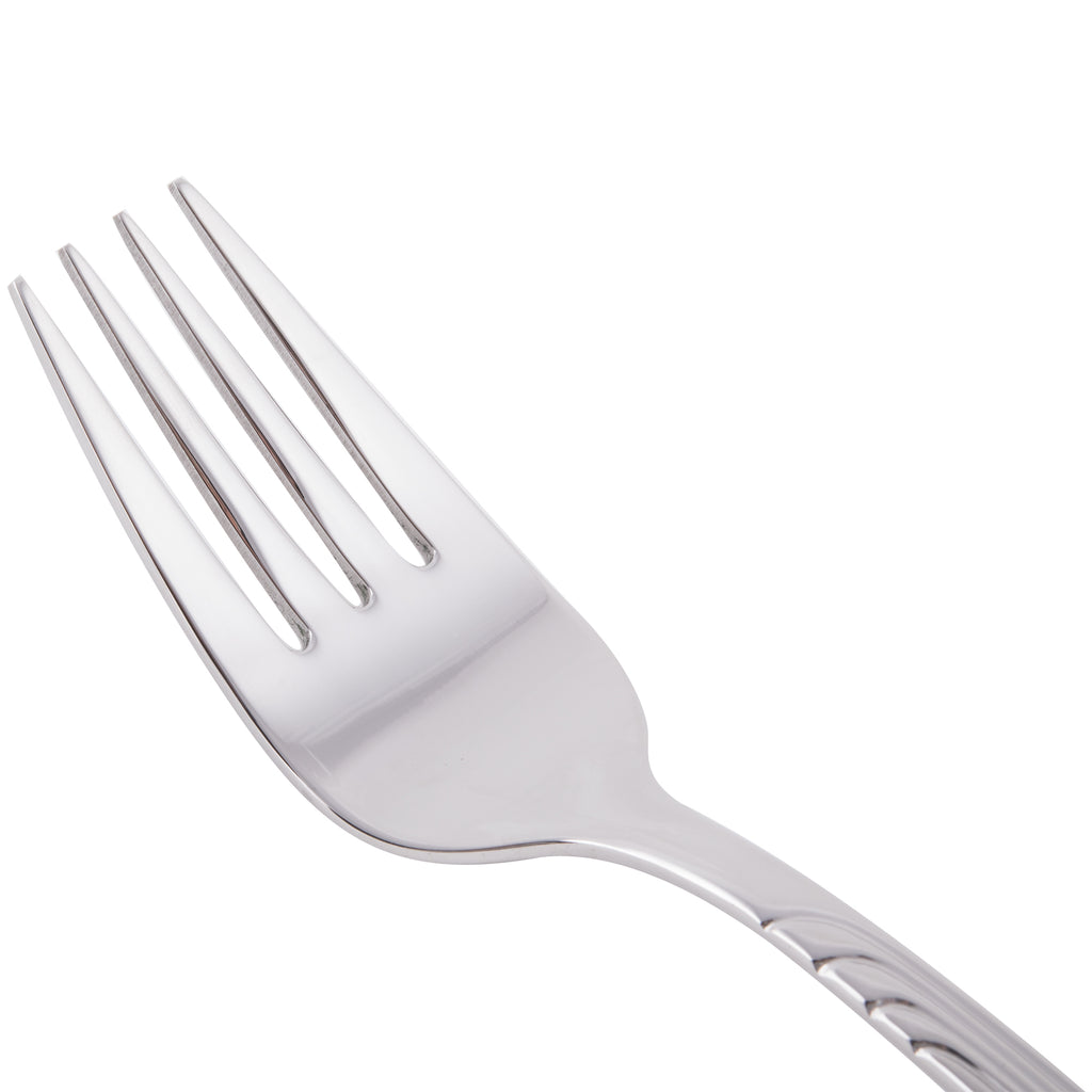 World Tableware 980 027 Neptune 7 7/8" 18/8 Stainless Steel Extra Heavy Weight Dinner Fork - 12/Pack