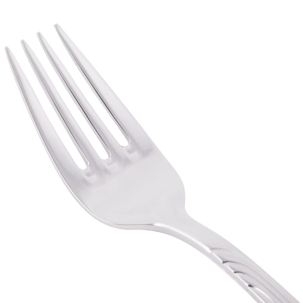 World Tableware 980 030 Neptune 7 1/2" 18/8 Stainless Steel Extra Heavy Weight Dessert Fork - 12/Pack