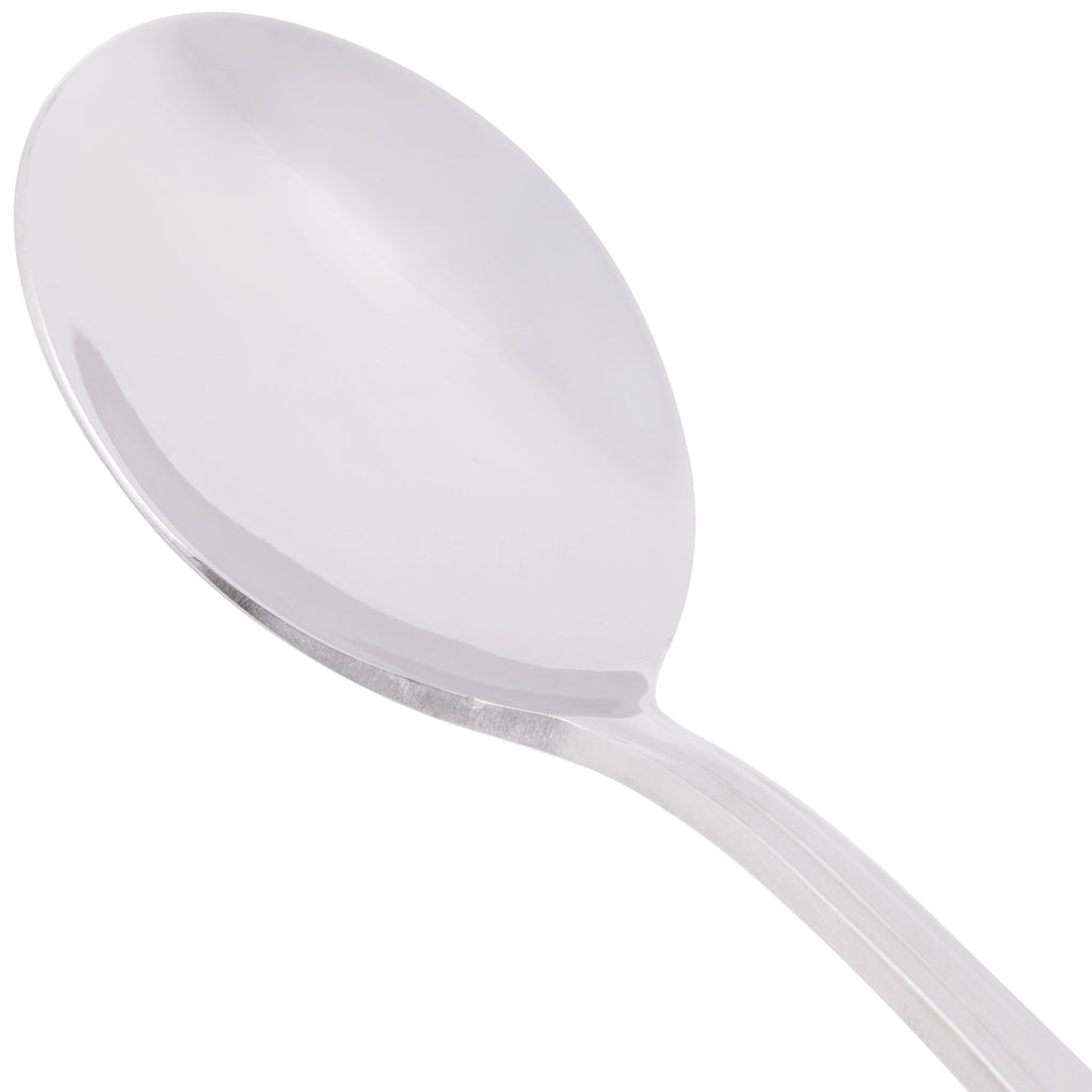 World Tableware 985 016 Varese 6 1/8" 18/8 Stainless Steel Extra Heavy Weight Bouillon Spoon - 12/Pack