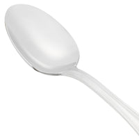 World Tableware 407 002 Calais 7" 18/8 Stainless Steel Extra Heavy Weight Dessert Spoon - 12/Pack