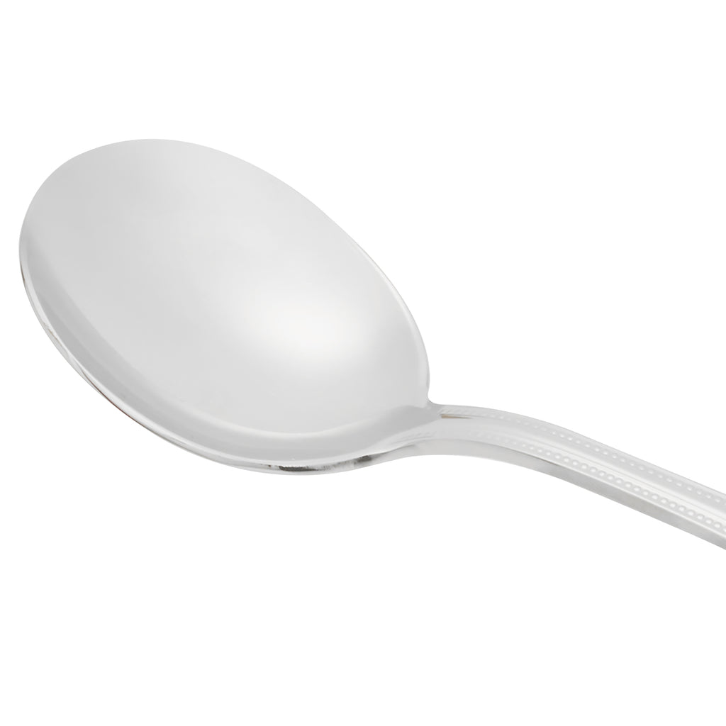 World Tableware 407 004 Calais 7 7/8" 18/8 Stainless Steel Extra Heavy Weight Round Soup Spoon - 12/Pack