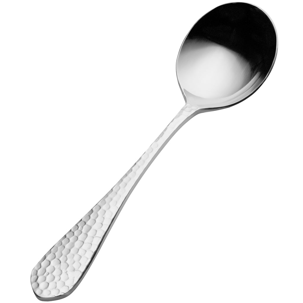 Bon Chef S1201 Reflections 6 1/4" 18/10 Stainless Steel Extra Heavy Bouillon Spoon - 12/Pack