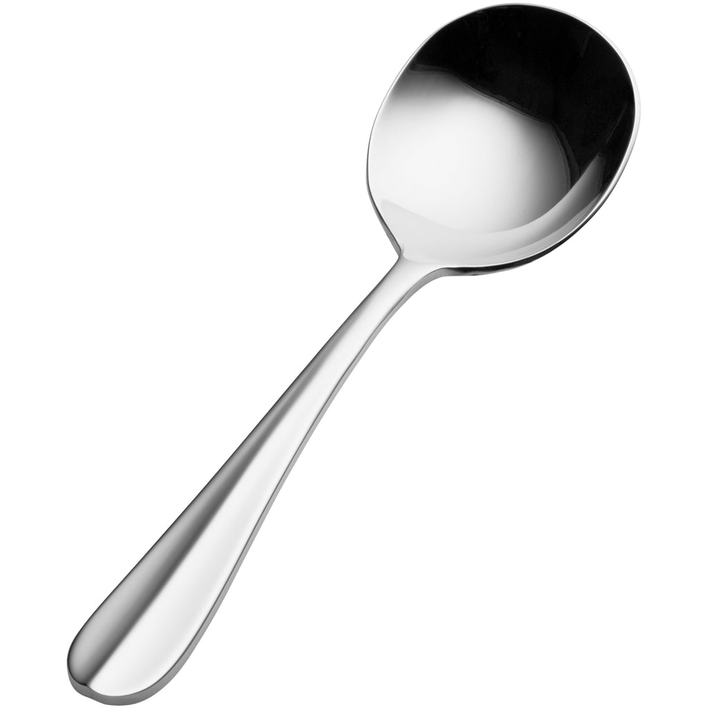 Bon Chef S101 Monroe 5 13/16" 18/10 Stainless Steel Extra Heavy Bouillon Spoon - 12/Pack