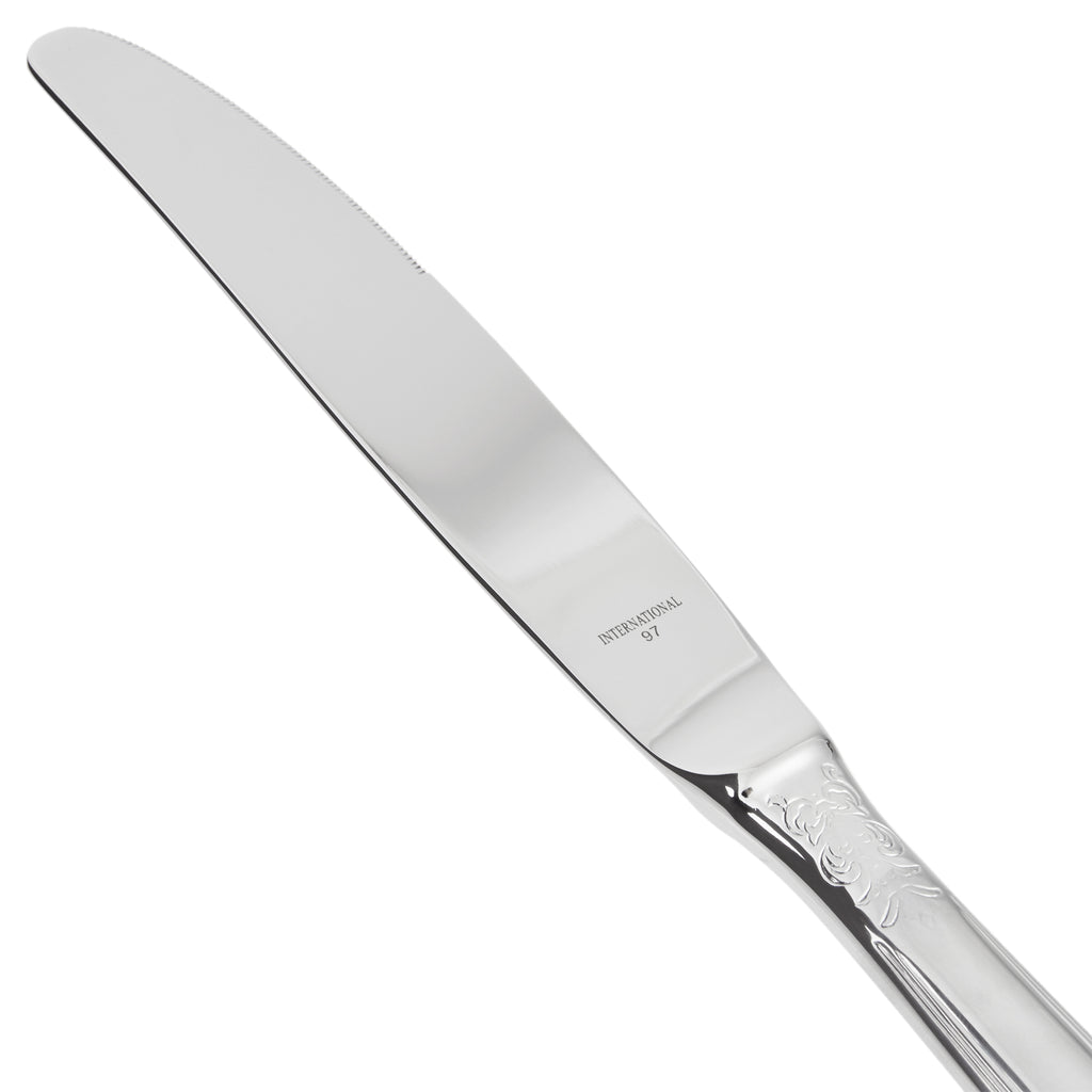 World Tableware 825 2701 Kingdom 18/8 Extra Heavy Weight Stainless Steel 10 1/8" Dinner Knife - 12/Pack