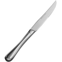 Bon Chef S615 Victoria 9 3/4" 13/0 Stainless Steel European Size Solid Handle Steak Knife - 12/Pack