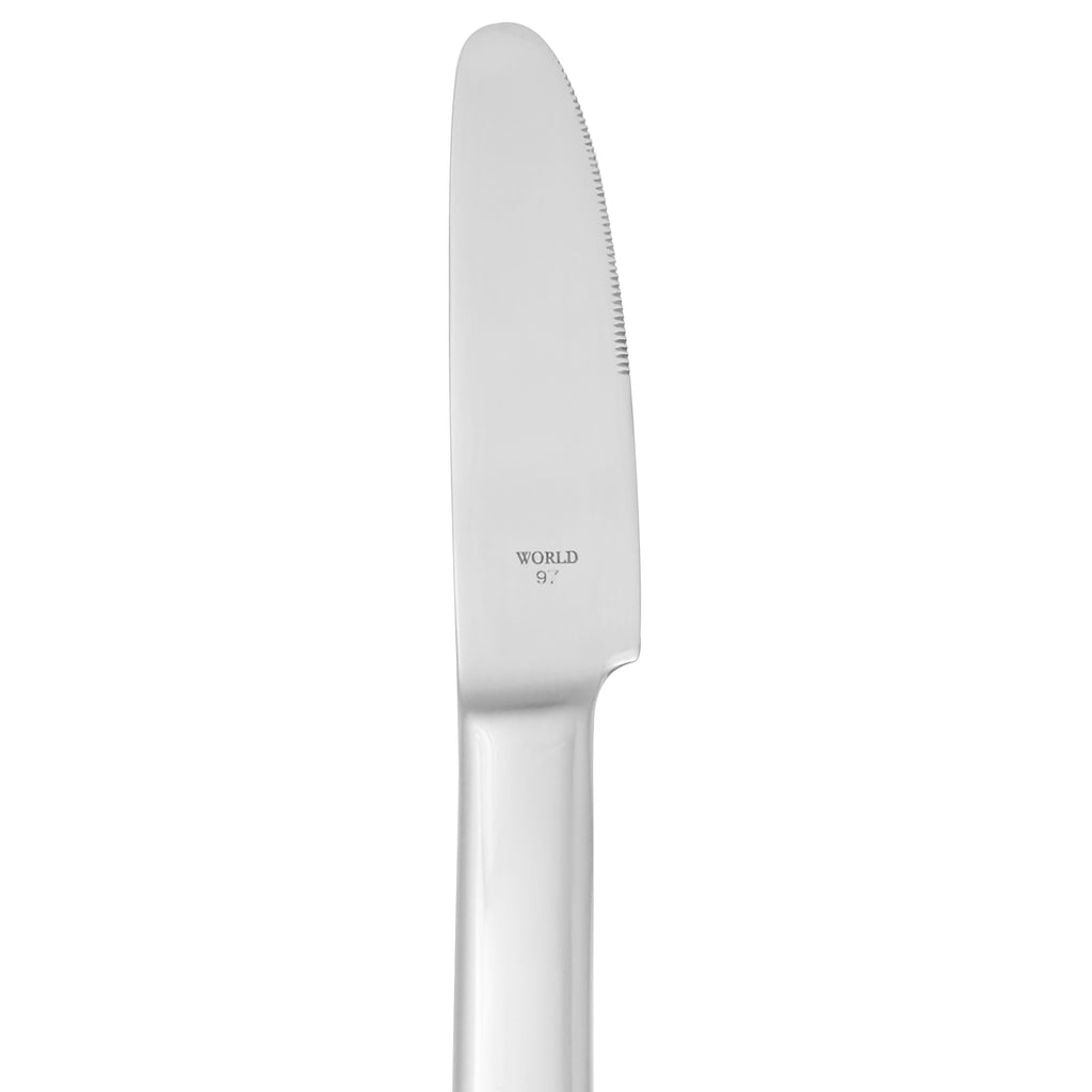 World Tableware 924 5921 Porto 18/8 Extra Heavy Weight Stainless Steel 8 5/8" Dinner Knife - 12/Pack