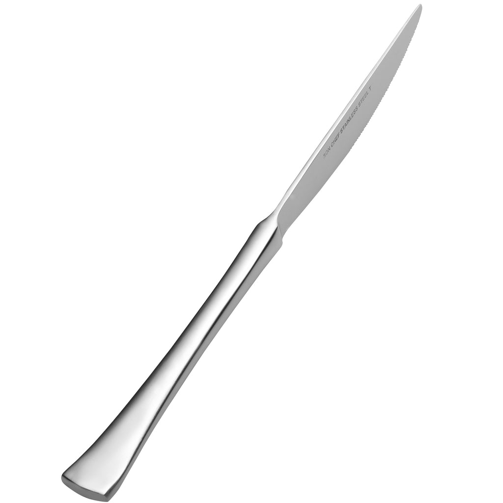 Bon Chef S3211 Aspen 9" 13/0 Stainless Steel Extra Heavy Solid Handle Dinner Knife - 12/Pack