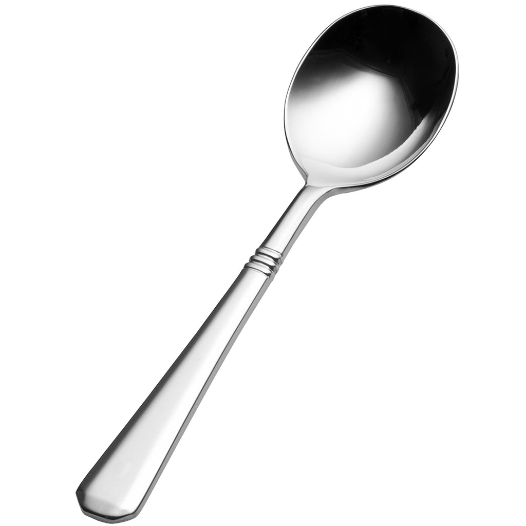 Bon Chef S3401 Cordoba 6 3/4" 18/10 Stainless Steel Bouillon Spoon - 12/Pack