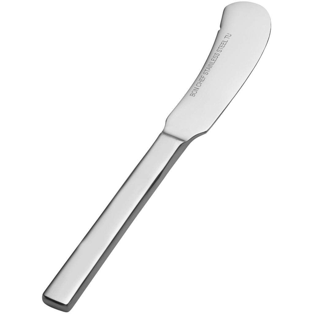 Bon Chef S3813 Milan 6 5/8" 13/0 Stainless Steel Extra Heavy Butter Knife - 12/Pack