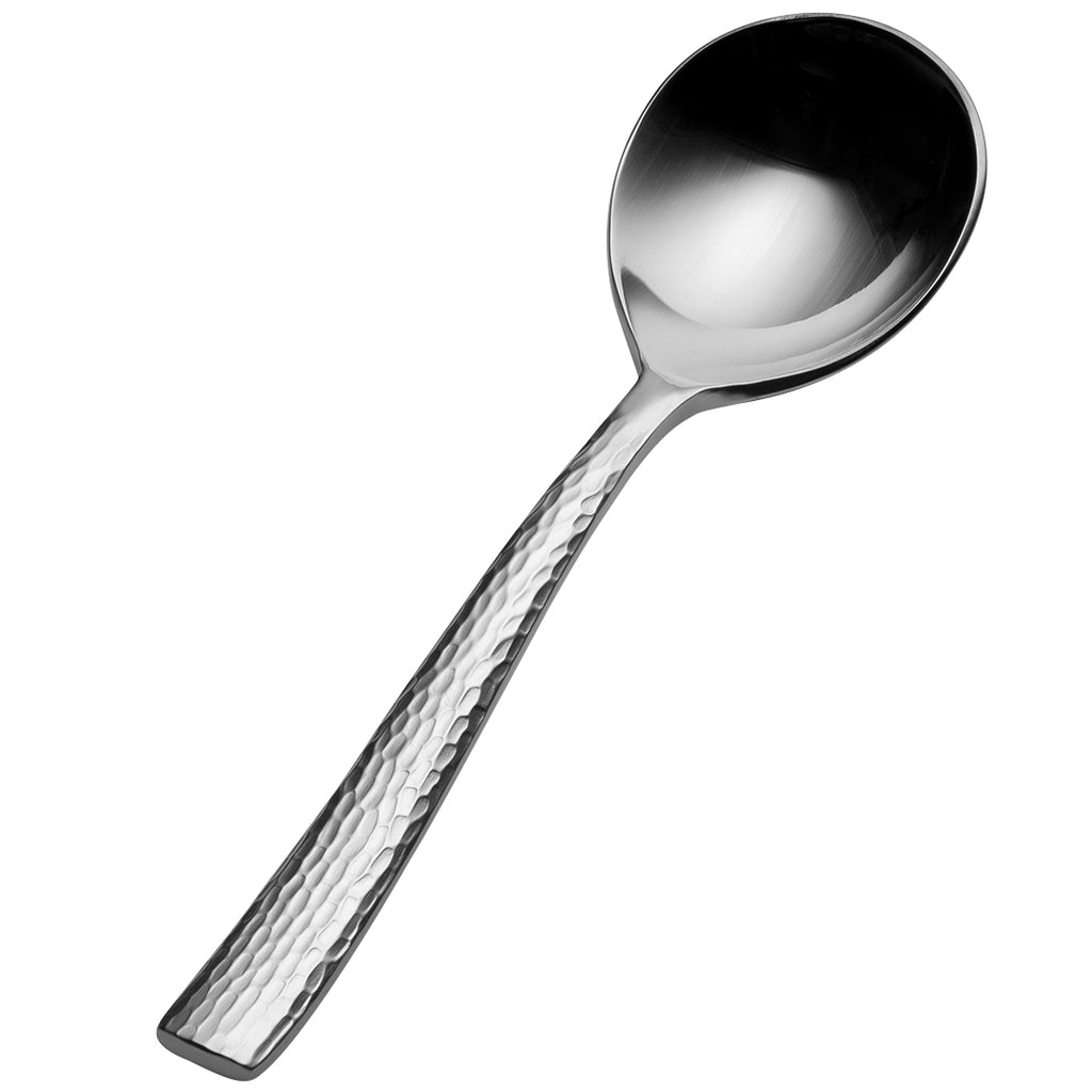 Bon Chef S3901 Scarlett 6 3/8" 18/10 Stainless Steel Extra Heavy Bouillon Spoon - 12/Pack