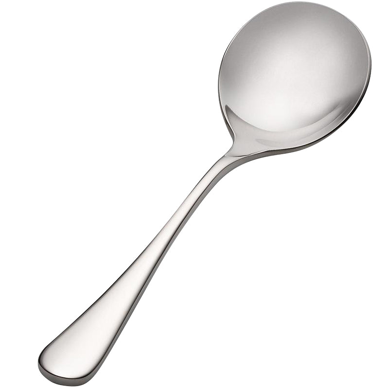 Bon Chef S4001 Como 6 3/8" 18/10 Stainless Steel Extra Heavy Bouillon Spoon - 12/Pack