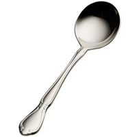 Bon Chef S1801 Queen Anne 6 1/4" 18/10 Stainless Steel Bouillon Spoon - 12/Pack