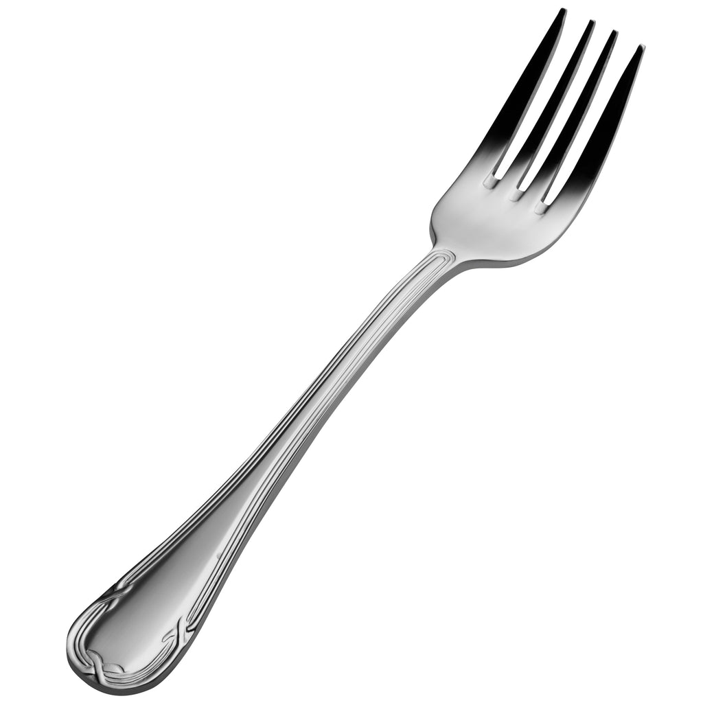 Bon Chef S807 Florence 7 3/16" 18/10 Stainless Steel Salad / Dessert Fork - 12/Pack