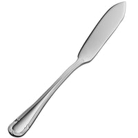 Bon Chef S813 Florence 6 3/4" 18/10 Stainless Steel Flat Handle Butter Spreader - 12/Pack