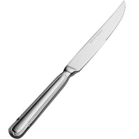 Bon Chef S815 Florence 9 5/8" 13/0 Stainless Steel European Size Solid Handle Steak Knife - 12/Pack
