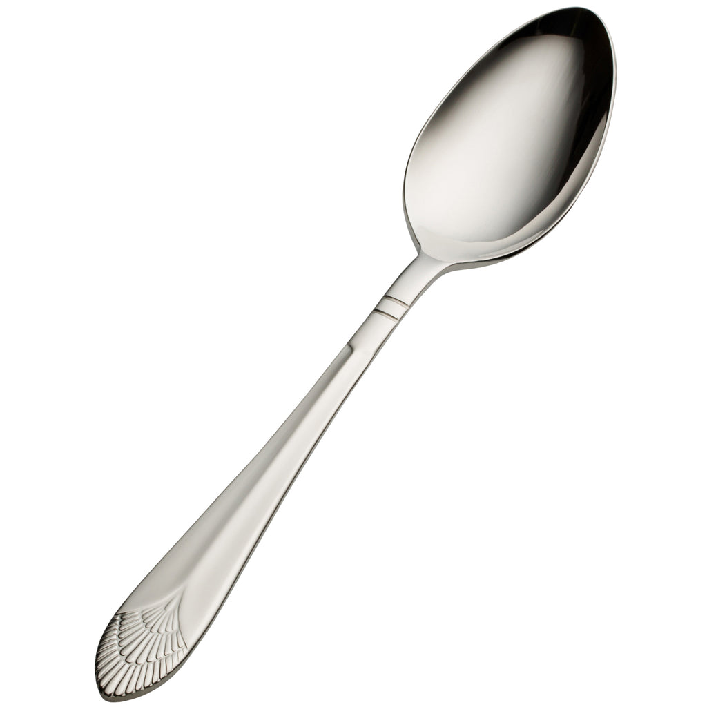 Bon Chef S1703 Nile 7 5/8" 18/10 Stainless Steel Soup / Dessert Spoon - 12/Pack