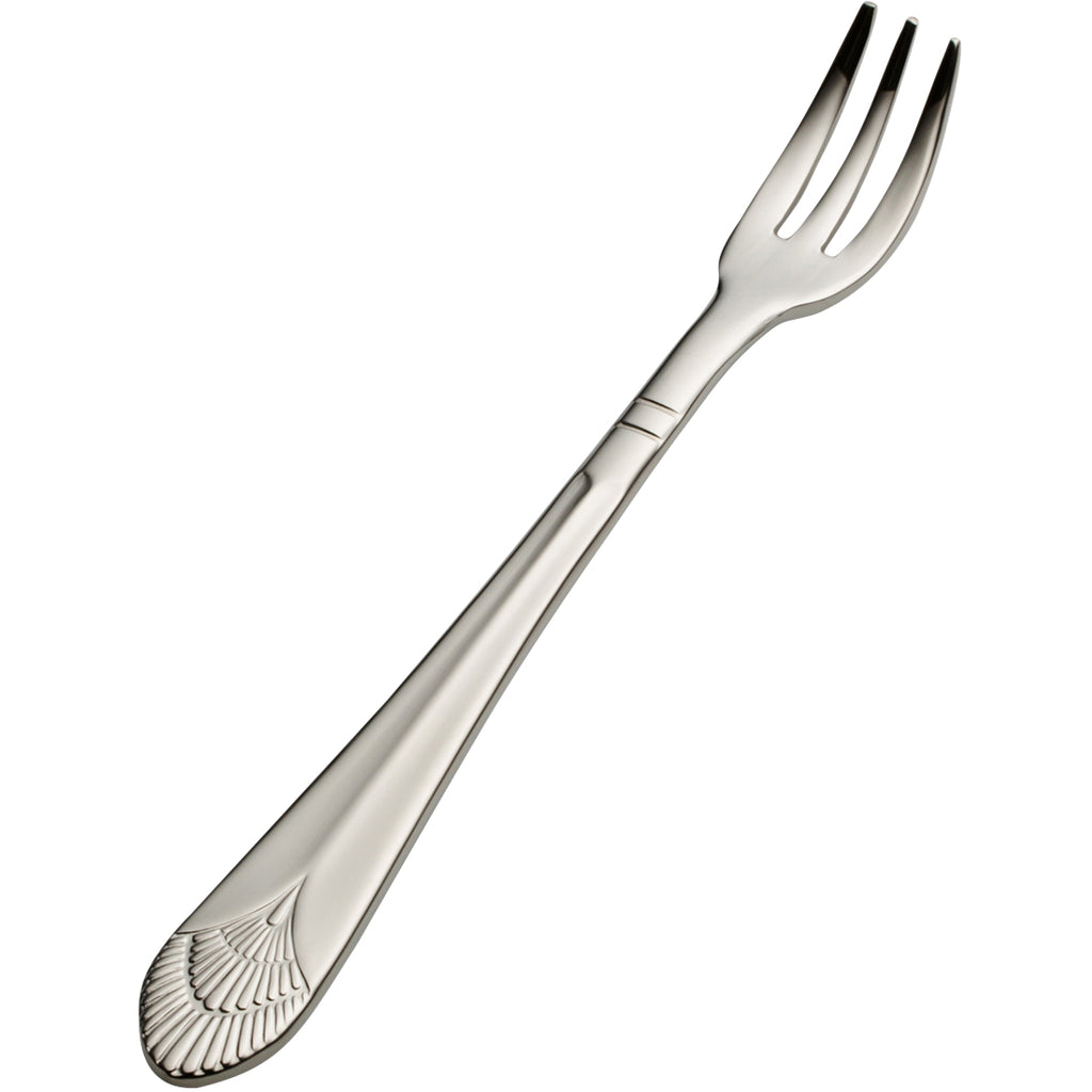 Bon Chef S1708 Nile 5 3/4" 18/10 Stainless Steel Oyster / Cocktail Fork - 12/Pack