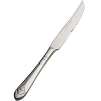 Bon Chef S1715 Nile 10" 13/0 Stainless Steel European Size Solid Handle Steak Knife - 12/Pack