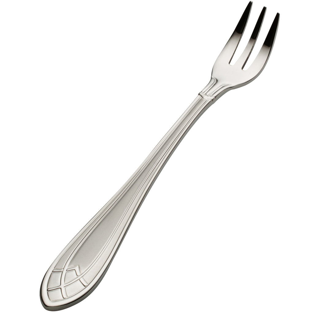 Bon Chef S1408 Viva 5 11/16" 18/10 Stainless Steel Oyster / Cocktail Fork - 12/Pack