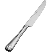 Bon Chef S2012 Shell 9 7/8" 13/0 Stainless Steel European Size Solid Handle Dinner Knife - 12/Pack