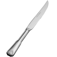 Bon Chef S2015 Shell 10" 13/0 Stainless Steel European Size Solid Handle Steak Knife - 12/Pack