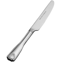 Bon Chef S2017 Shell 7" 13/0 Stainless Steel European Size Solid Handle Butter Knife - 12/Pack