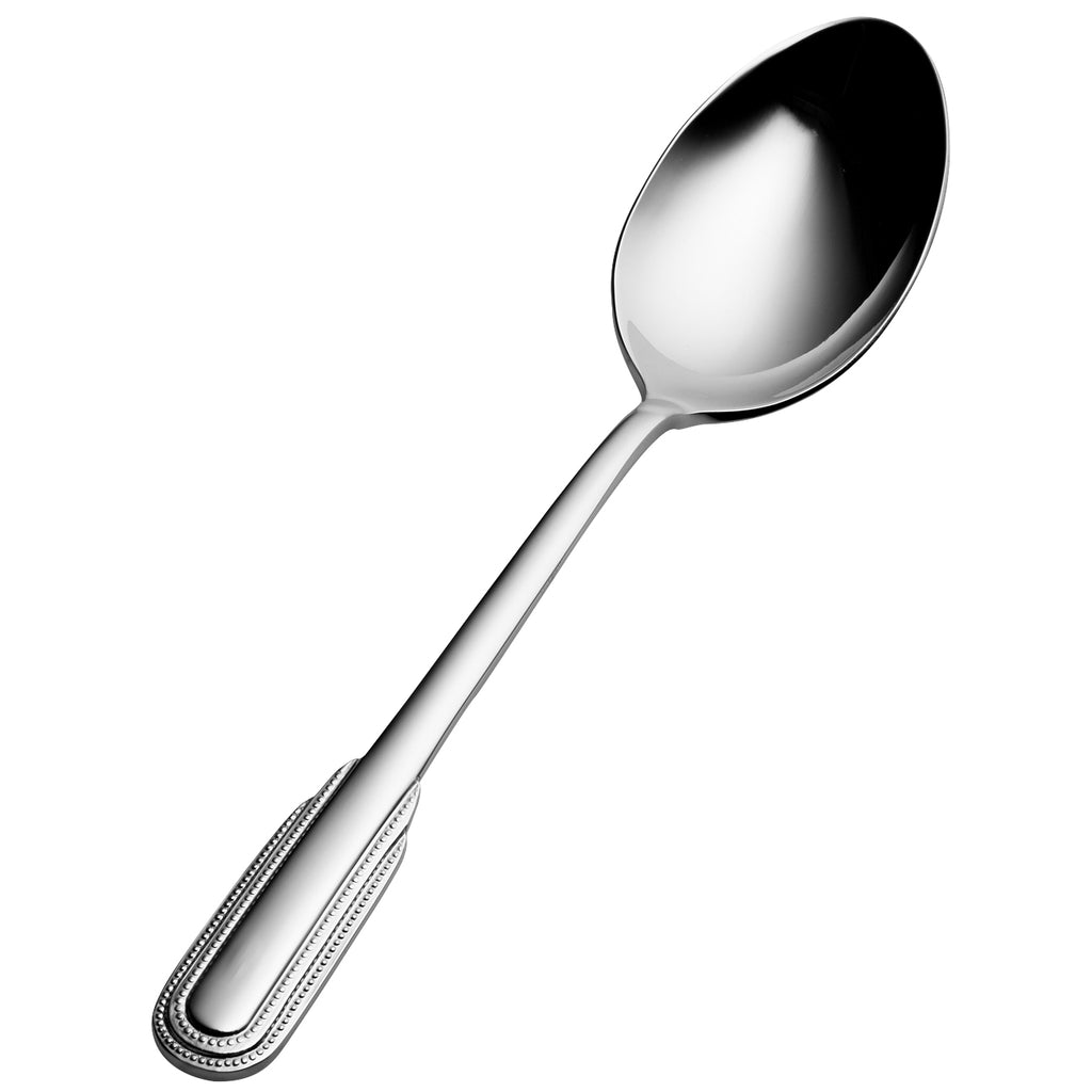 Bon Chef S2403 Empire 7 3/16" 18/10 Stainless Steel Soup / Dessert Spoon - 12/Pack