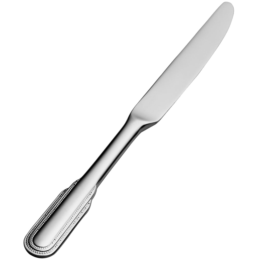 Bon Chef S2417 Empire 6 15/16" 13/0 Stainless Steel European Size Solid Handle Butter Knife - 12/Pack