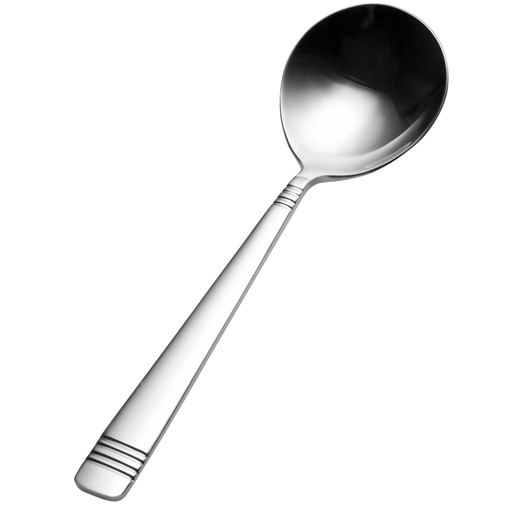Bon Chef S2601 Julia 6 3/16" 18/10 Stainless Steel Bouillon Spoon - 12/Pack
