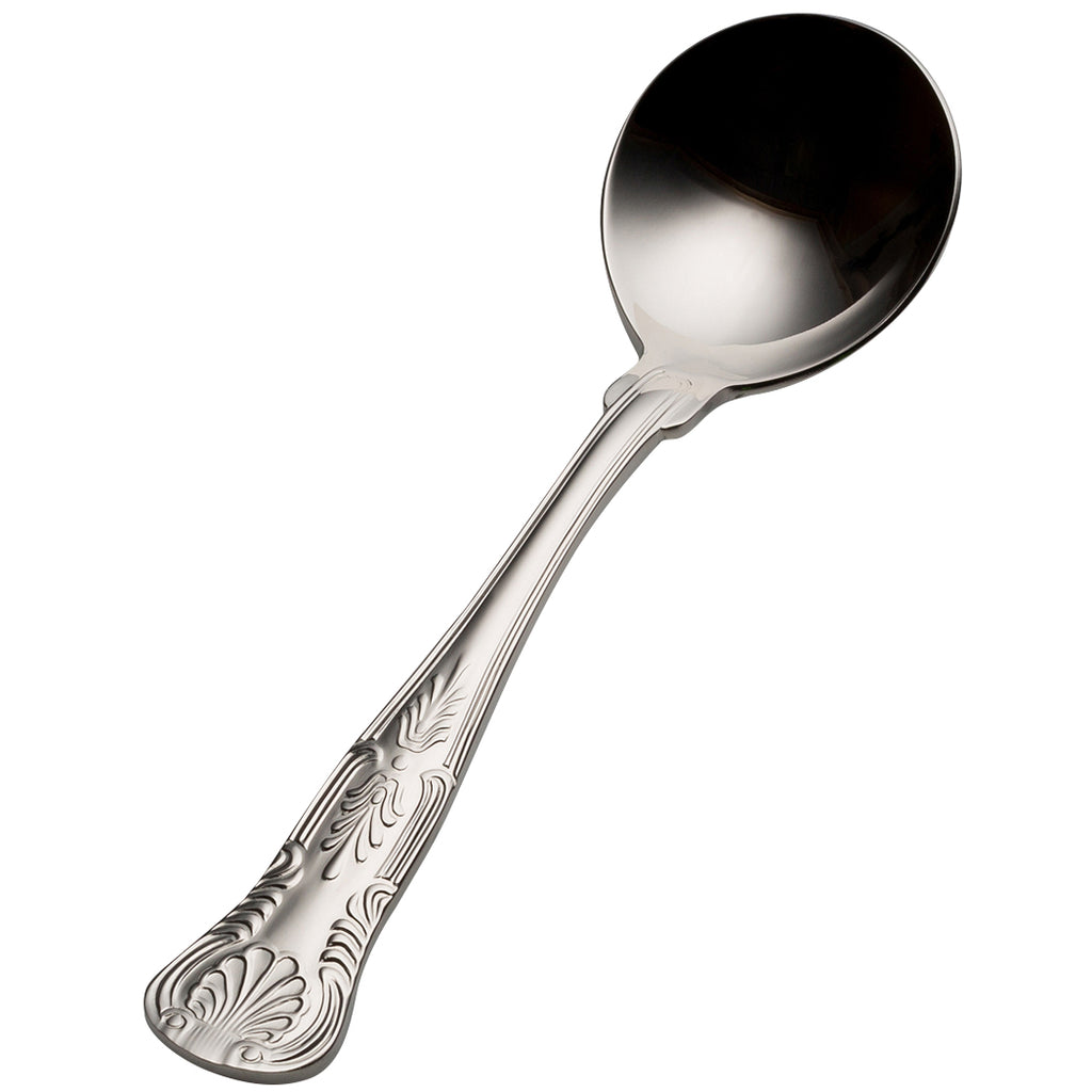 Bon Chef S2701 Kings 6 1/4" 18/10 Stainless Steel Bouillon Spoon - 12/Pack