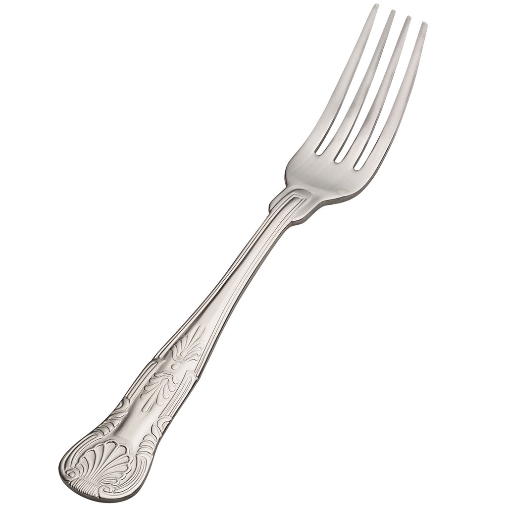 Bon Chef S2705 Kings 7 3/8" 18/10 Stainless Steel Dinner Fork - 12/Pack