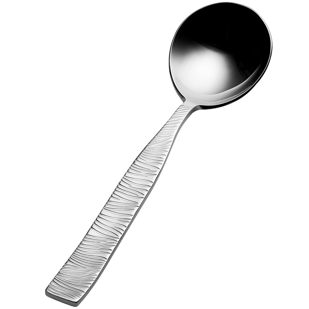Bon Chef S2901 Safari 6 3/16" 18/10 Stainless Steel Bouillon Spoon - 12/Pack