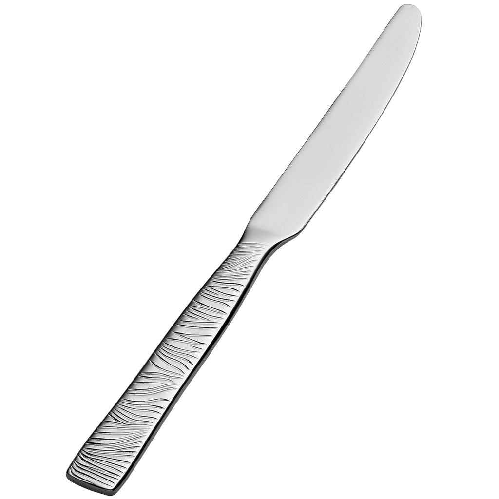 Bon Chef S2917 Safari 6 15/16" 13/0 Stainless Steel European Size Solid Handle Butter Knife - 12/Pack