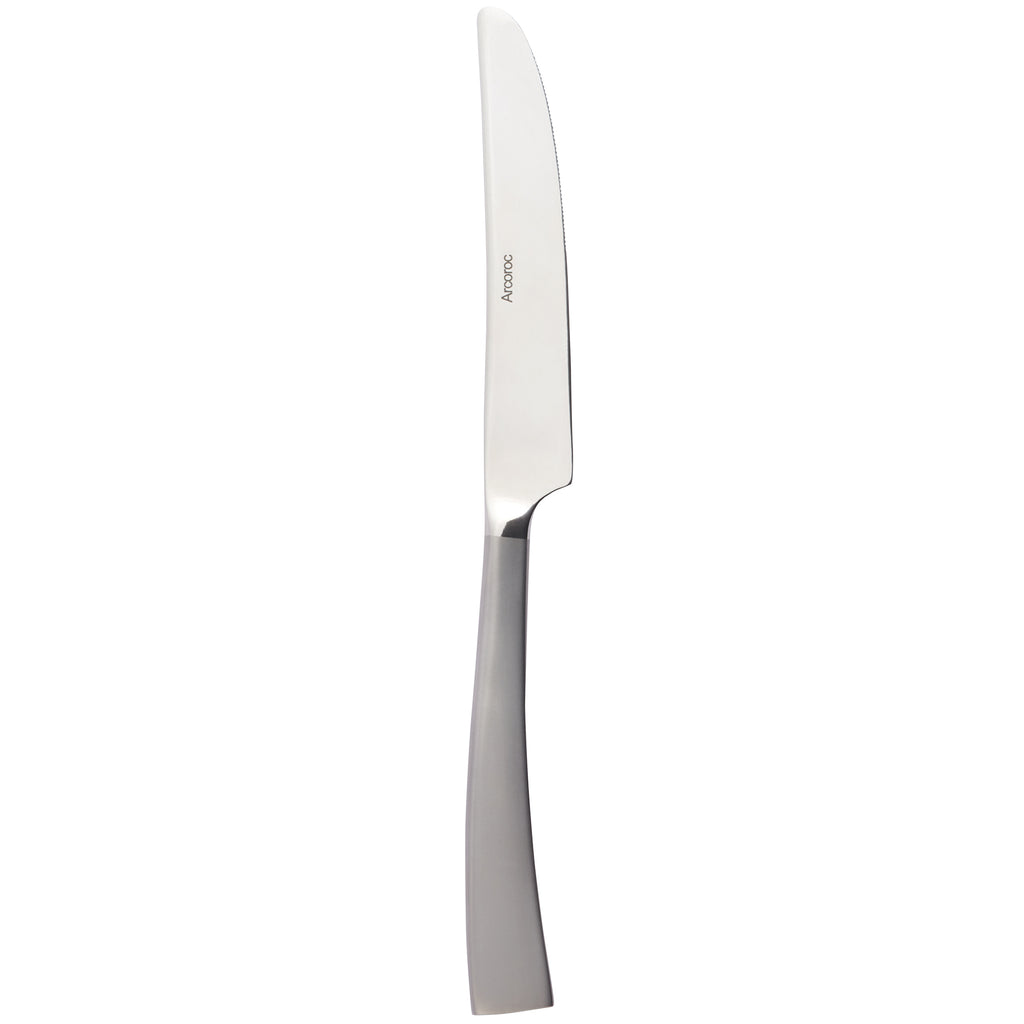 Arcoroc FJ804 Latham Sand 9 1/4" 18/10 Extra Heavy Weight Stainless Steel Dinner Knife by Arc Cardinal - 12/Pack
