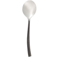 Chef & Sommelier FL909 Black Oak 7" 18/10 Stainless Steel Extra Heavy Weight Soup Spoon by Arc Cardinal - 12/Pack