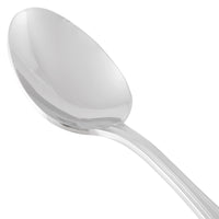 World Tableware 774 002 Geneva 7" 18/8 Stainless Steel Extra Heavy Weight Dessert Spoon - 12/Pack