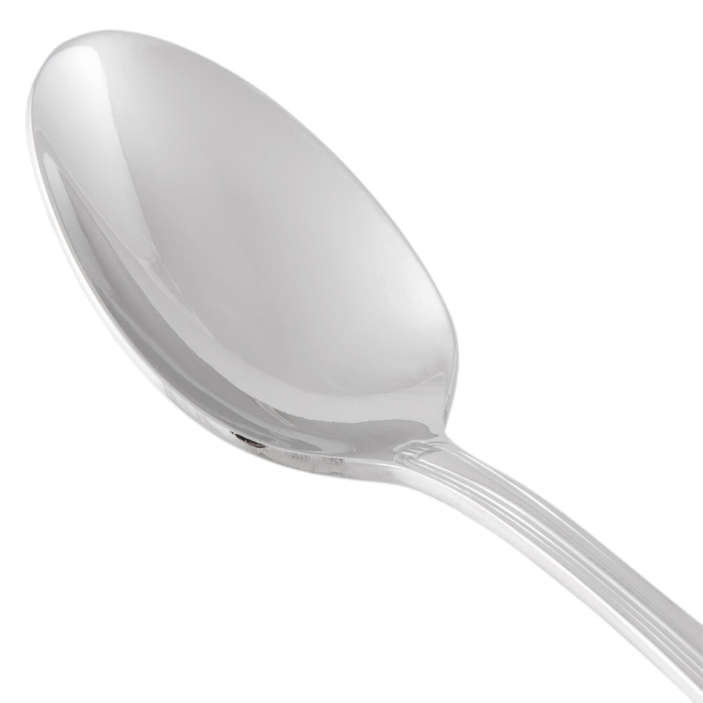 World Tableware 774 008 Geneva 5 3/8" 18/8 Stainless Steel Extra Heavy Weight European Teaspoon - 12/Pack