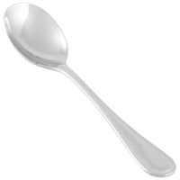 World Tableware 774 016 Geneva 6" 18/8 Stainless Steel Extra Heavy Weight Bouillon Spoon - 12/Pack