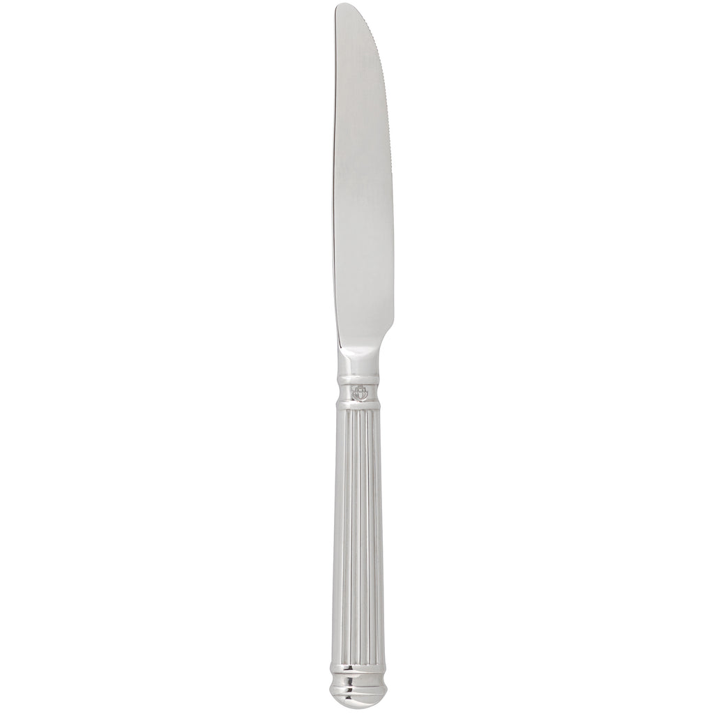 Chef & Sommelier FL204 Fluted 8 7/8" 18/10 Stainless Steel Extra Heavy Weight Dinner Knife by Arc Cardinal - 12/Pack