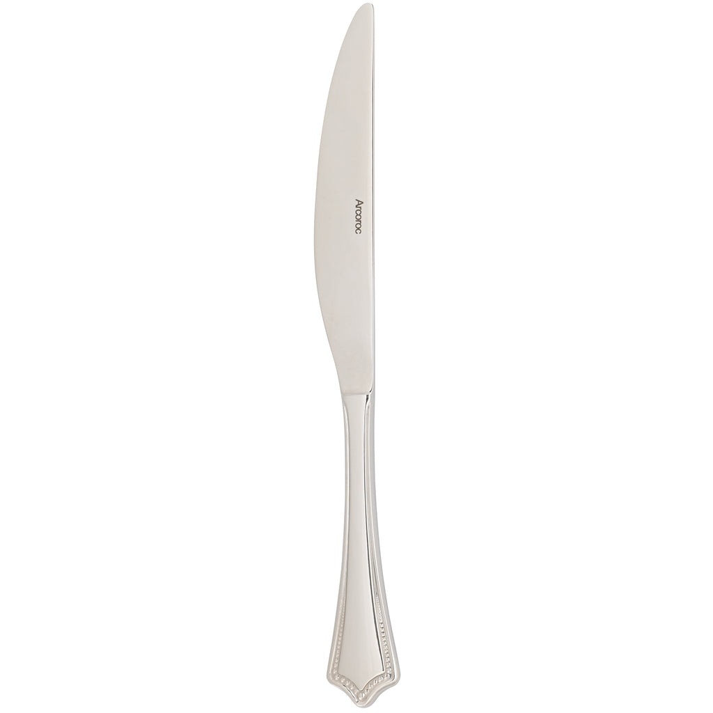 Arcoroc FK704 Amaryllis 9" 18/0 Stainless Steel Solid Handle Heavy Weight Dinner Knife by Arc Cardinal - 12/Pack