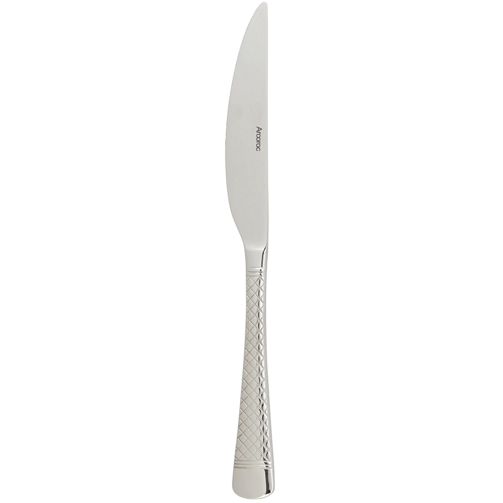 Arcoroc FL004 Leila 9" 18/0 Stainless Steel Heavy Weight Solid Handle Dinner Knife by Arc Cardinal - 12/Pack