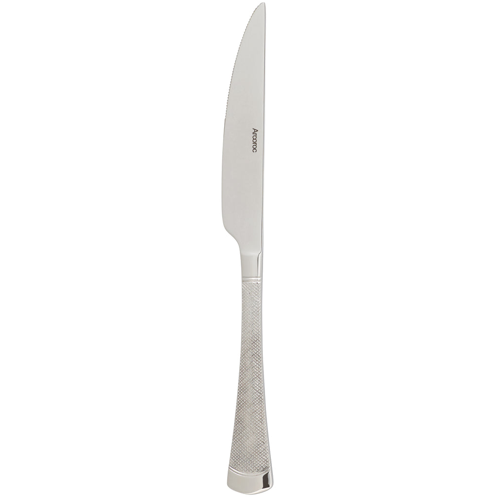 Arcoroc FL104 Mikayla 9" 18/0 Stainless Steel Heavy Weight Solid Handle Dinner Knife by Arc Cardinal - 12/Pack