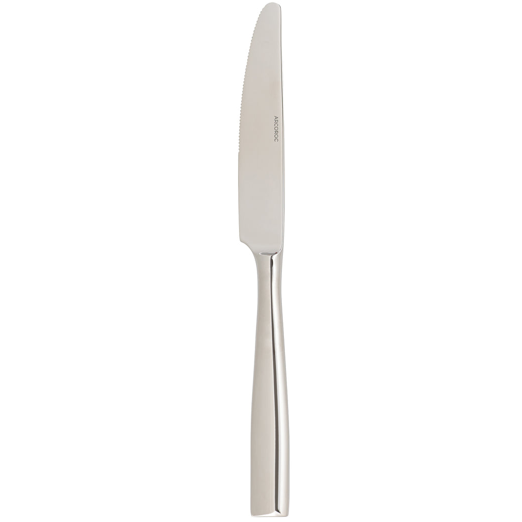 Arcoroc FL404 Liv 9 1/2" 18/0 Stainless Steel Heavy Weight Solid Handle Dinner Knife by Arc Cardinal - 12/Pack