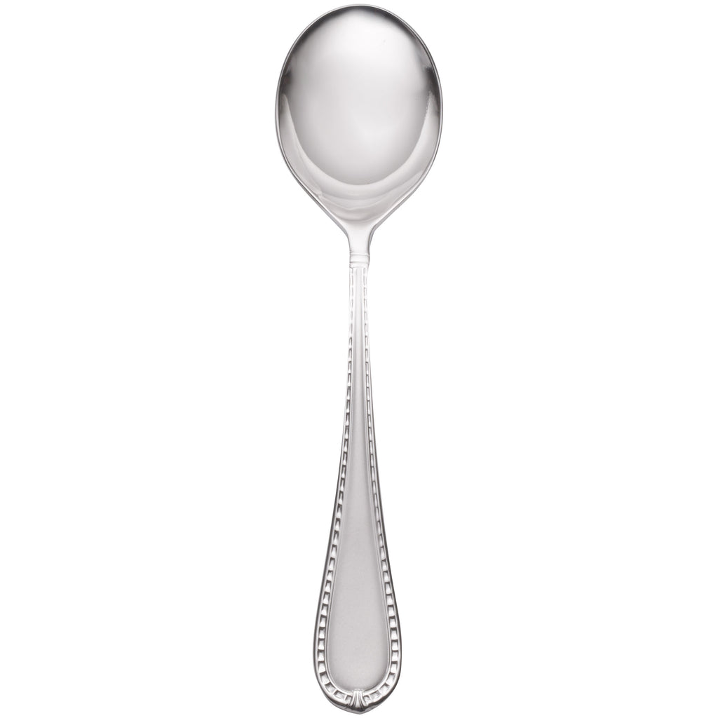 Reed & Barton RB110-016 Berkshire Matte 6 1/8" 18/10 Stainless Steel Extra Heavy Weight Bouillon Spoon - 12/Pack